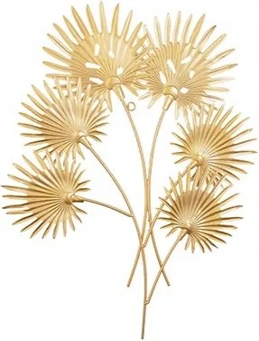 Arany fém fali dekoráció nappaliba, hálószobába Fantasy Leaves XX