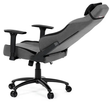 Gamer szék hintamechanikával, szürke szövetkárpittal. KA-F12 GREY2