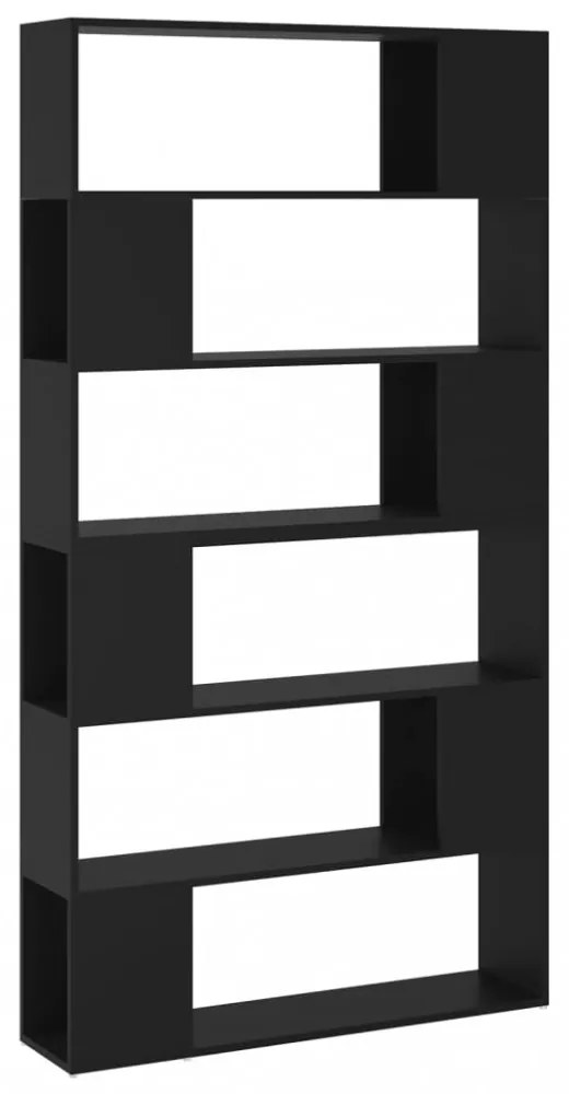 fekete térelválasztó könyvszekrény 100 x 24 x 188 cm