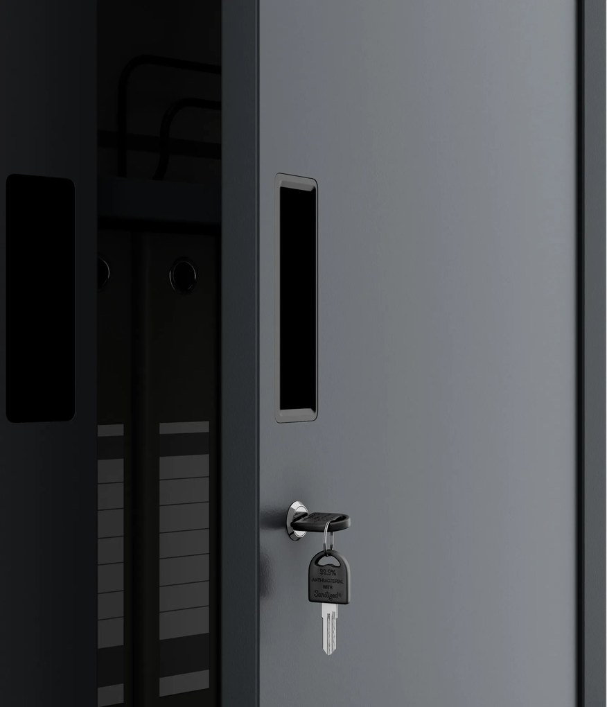 4 polcos fém irodai szekrény, antracit, 1750x800x400 mm: JAN Compact