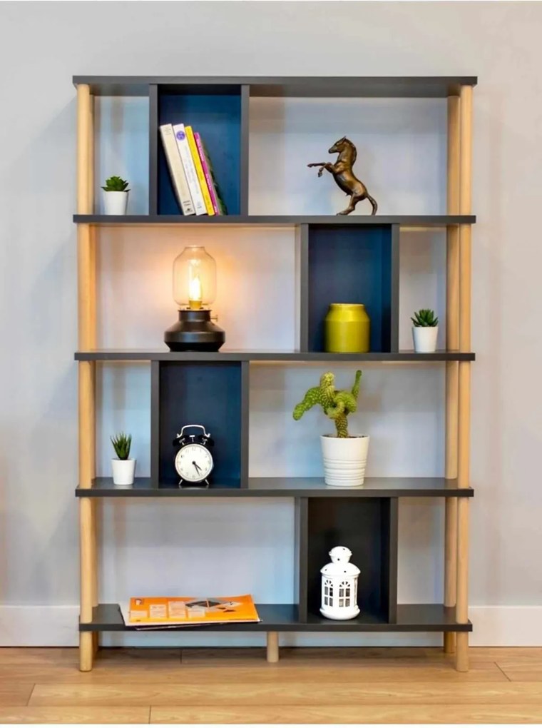 Könyvespolc, antracit, 90 cm