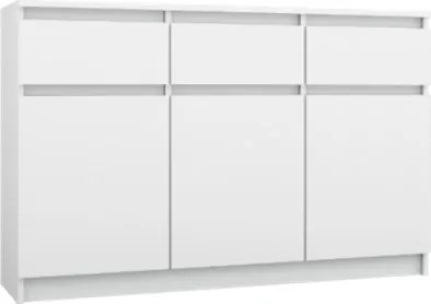 Washington 3S3F Komód Fehér 120 cm