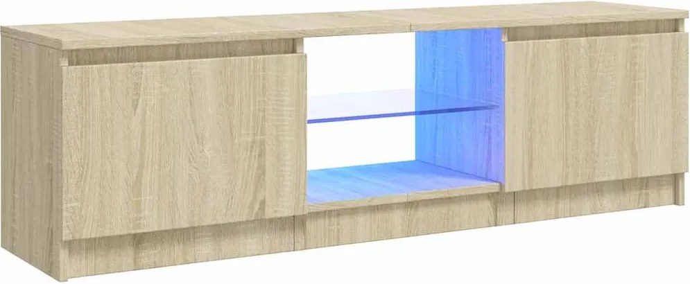 vidaXL sonoma tölgy színű TV-szekrény LED lámpákkal 120x30x36 cm