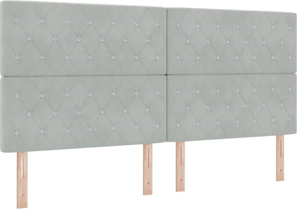 vidaXL Fejtámla Világosszürke 200 cm Bársony