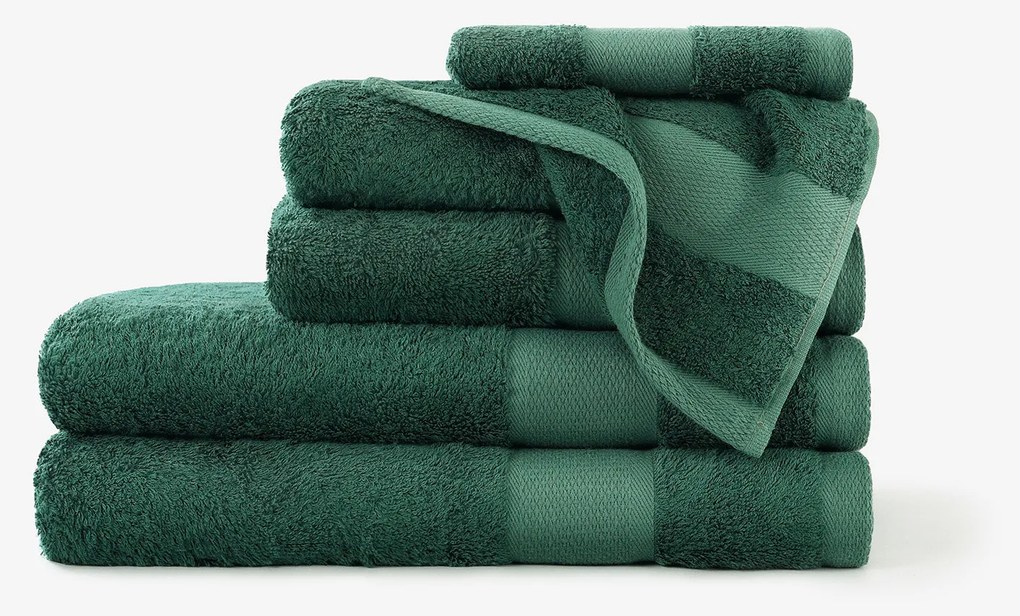 Goldea bambuszszálas törölköző és fürdőlepedő - smaragdzöld 50 x 100 cm