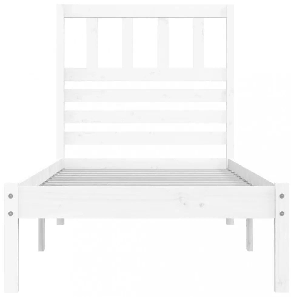 fehér tömör fenyőfa ágy matrac nélkül 75 x 190 cm