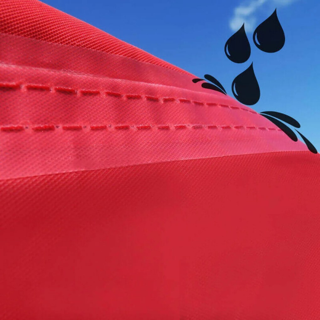 Gemini povedal Pop-up pavilon 2x2 m acél | Profi háttér Felállítva 45 mp alatt. - plusz 3 oldalfal - Piros