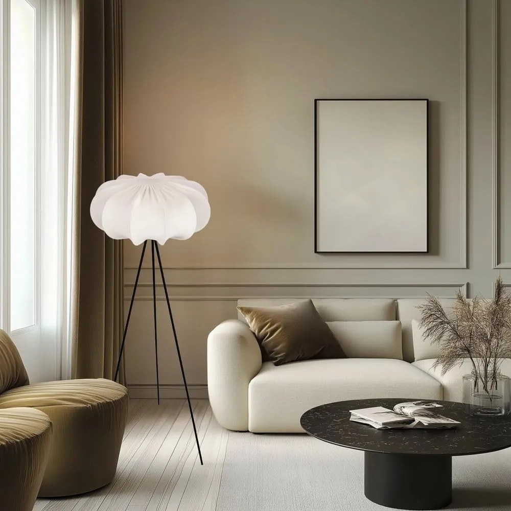 Fehér állólámpa textil búrával (magasság 147 cm) Cafee – Candellux Lighting