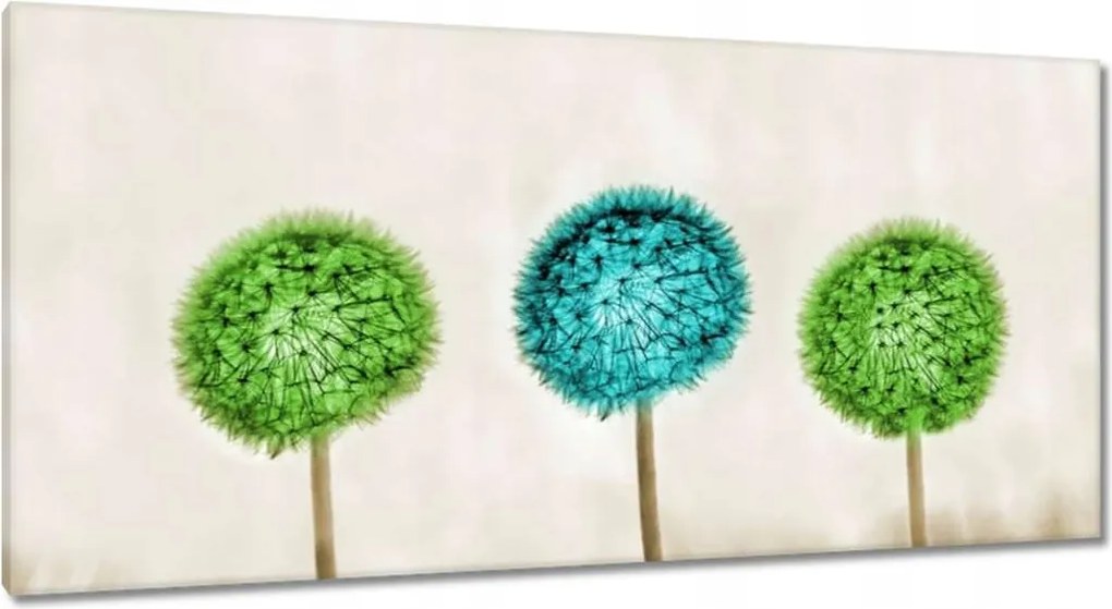 Vászonkép 115x55 Lime pitypangok