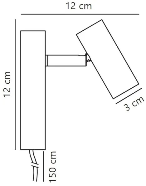 Nordlux - OMARI LED/3,2W/230V fekete, állítható fényerőjű fali spotlámpa