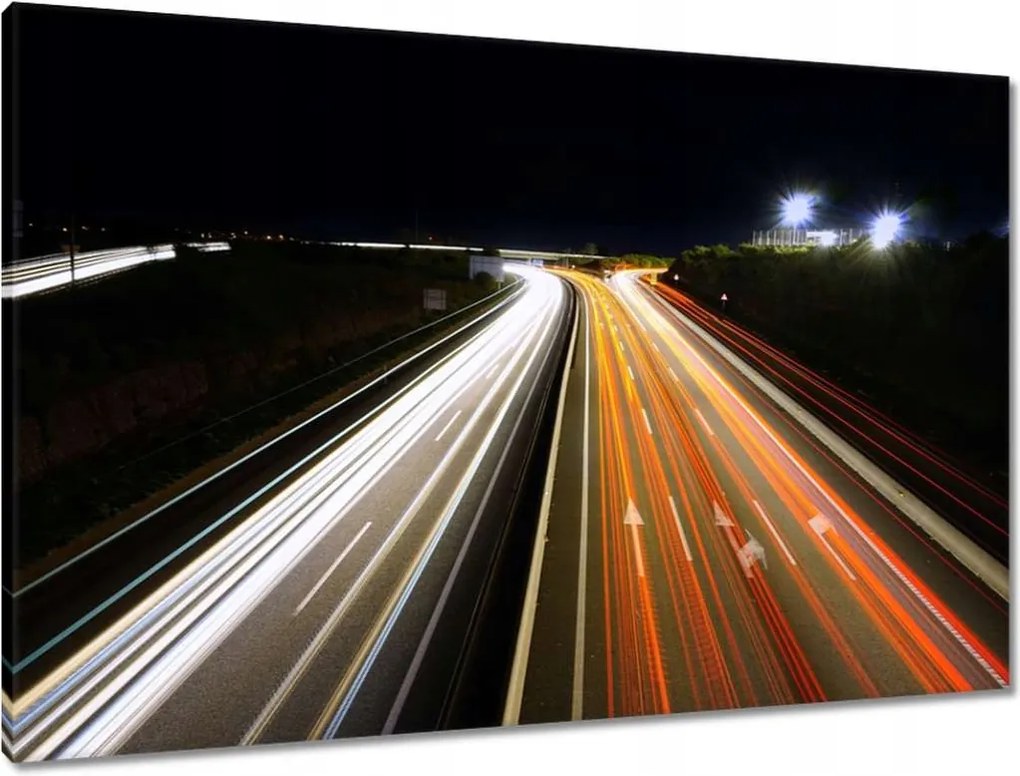 Vászonkép 90x60 Autópálya Utca Éjszaka