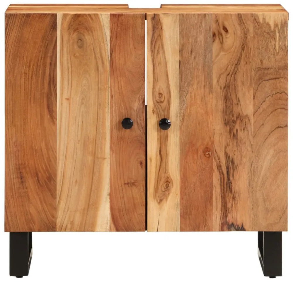 tömör akác- és szerelt fa mosdószekrény 62 x 33 x 58 cm