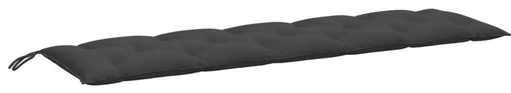 2 db melange antracitszürke szövet kerti padpárna 180x50x7 cm