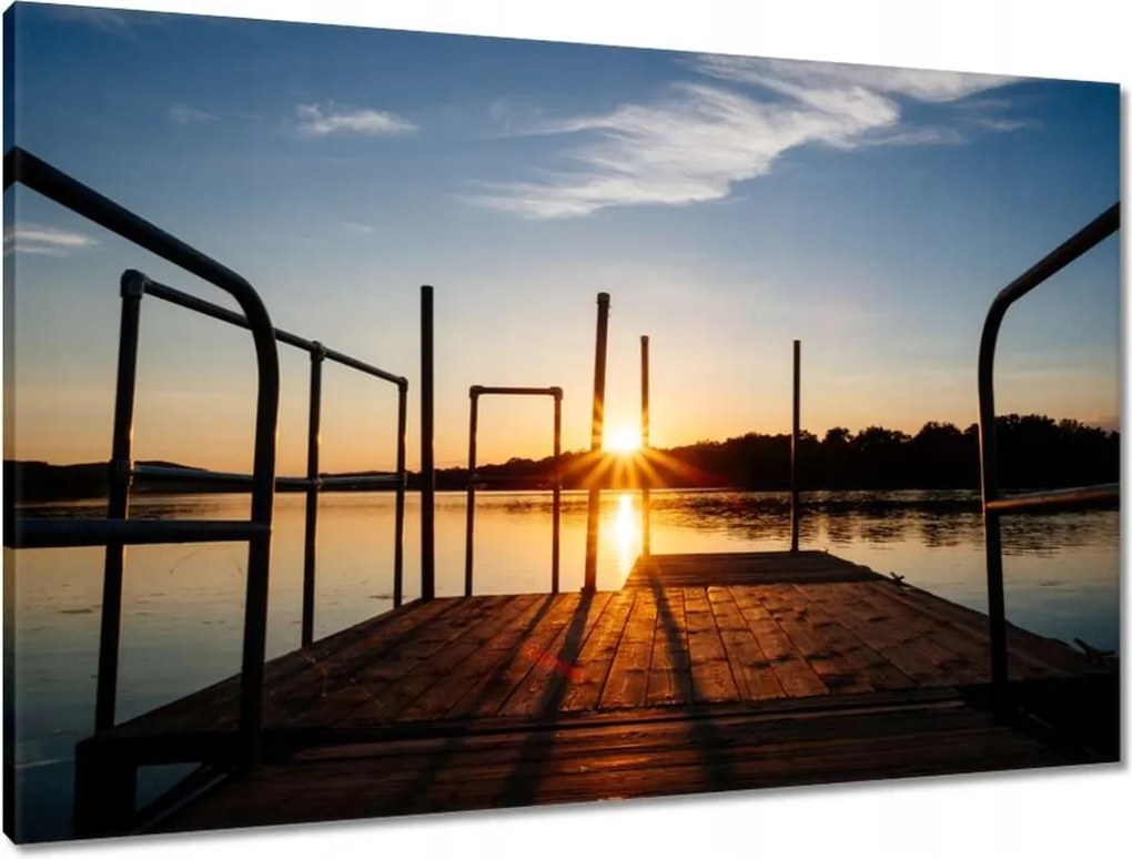 Vászonkép 90x60 Naplemente híd