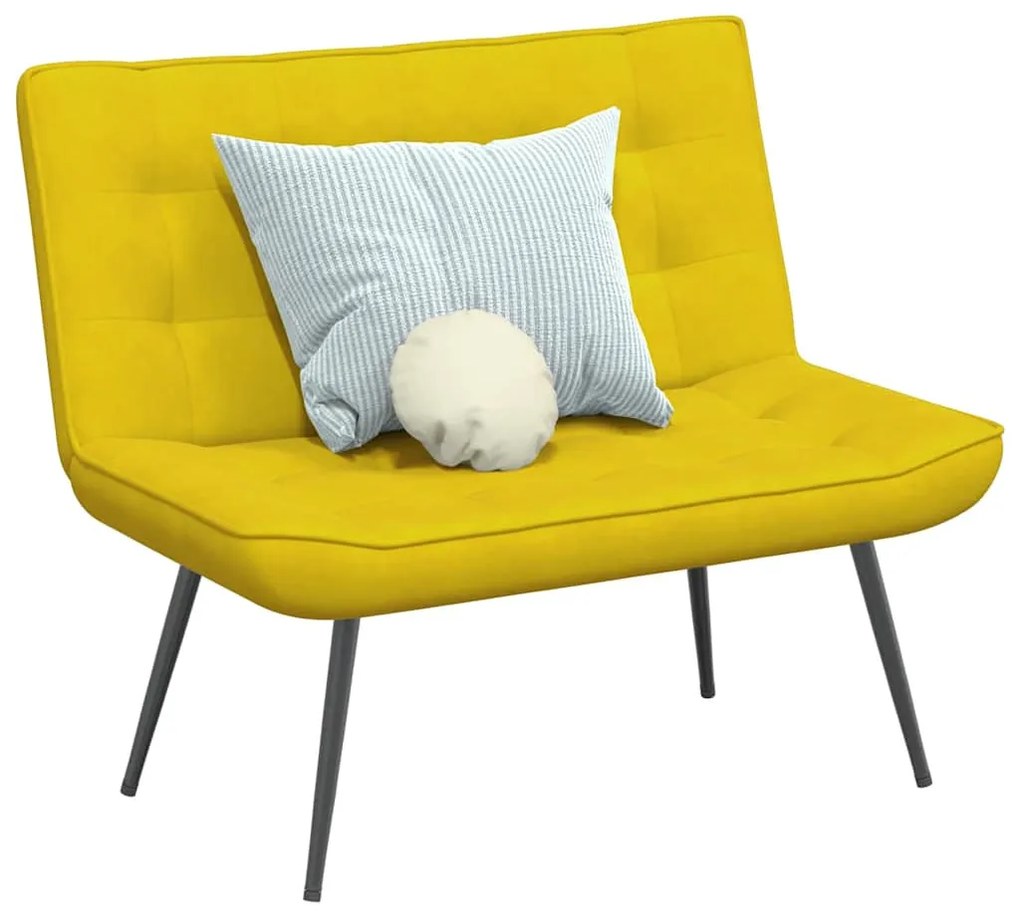 vidaXL sárga bársonypad 110 x 74 x 84 cm
