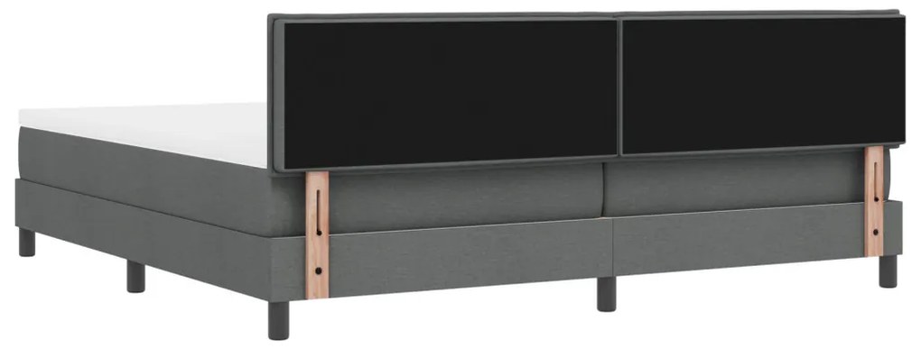 Box Spring Ágy Matraccal Sötétszürke 200x200 cm Textil