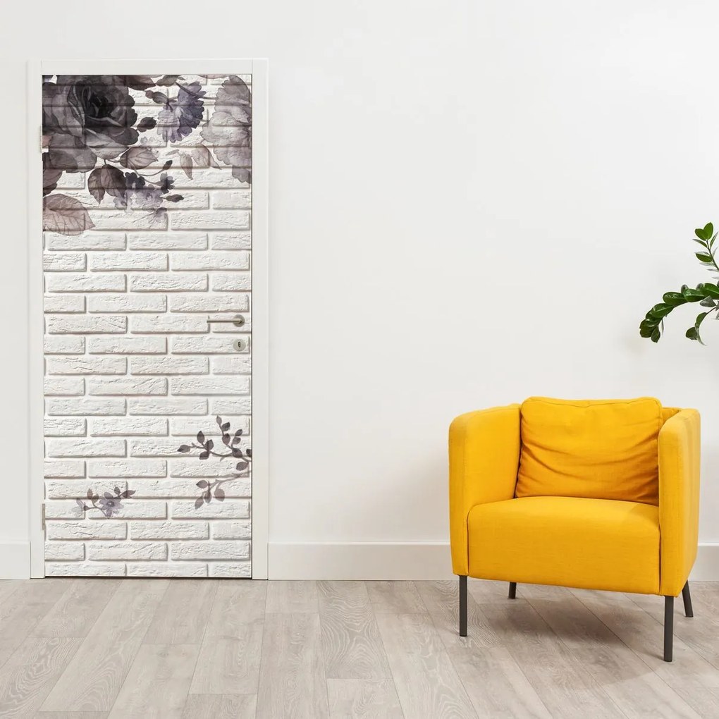 Fotótapéta ajtóra - Fal egy csokorral (95x205cm)
