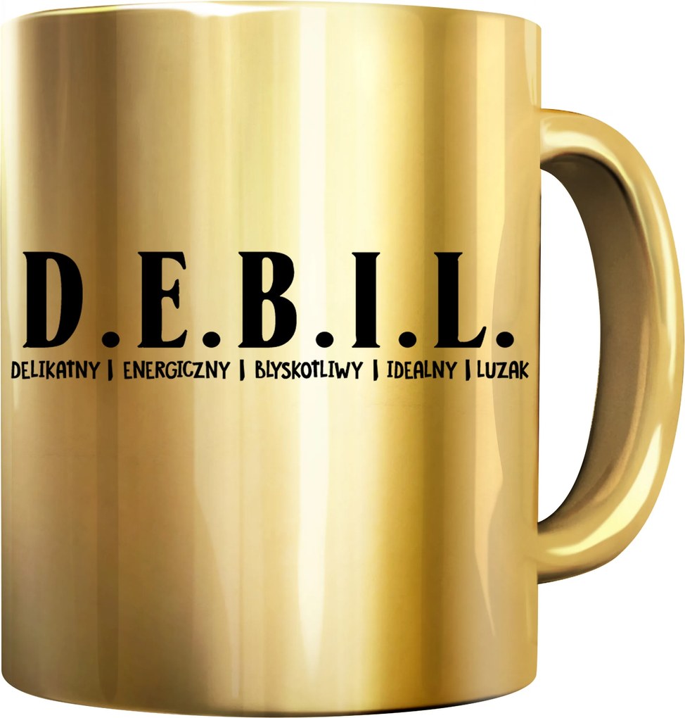 Csillogó Arany Bögre D.e.b.i.l Nyomtatással Ajándékba A Férj Barátjának