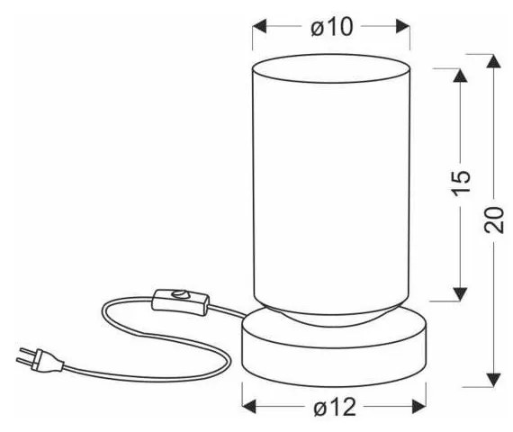 Fekete asztali lámpa üveg búrával (magasság 20 cm) Aspra – Candellux Lighting