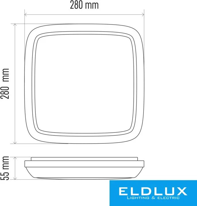 EMOS DORI LED lámpa négyzetes 24W 2050lm NW IP54 fehér