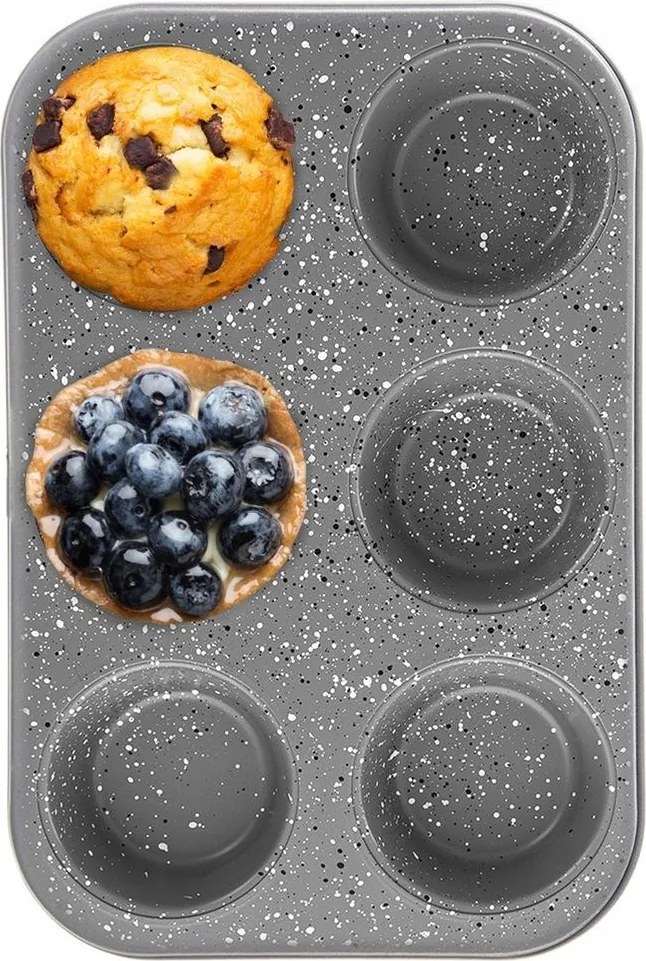 Muffin Forma Nagy 6 Db-os Gránit Tapadásmentes Muffin Sütőforma