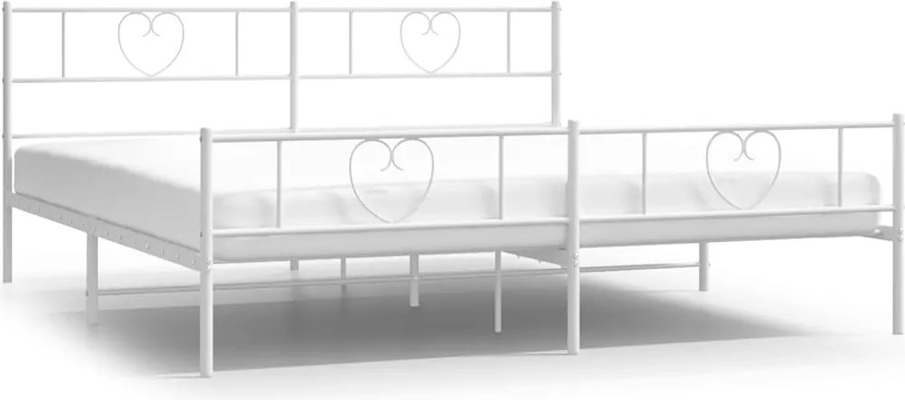 vidaXL fehér fém ágykeret fej- és lábtámlával 183 x 213 cm