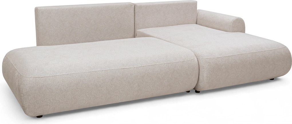 Lotulis L II sarokkanapé ágyfunkcióval jobb oldali - krém vízlepergető kötött Blur 01