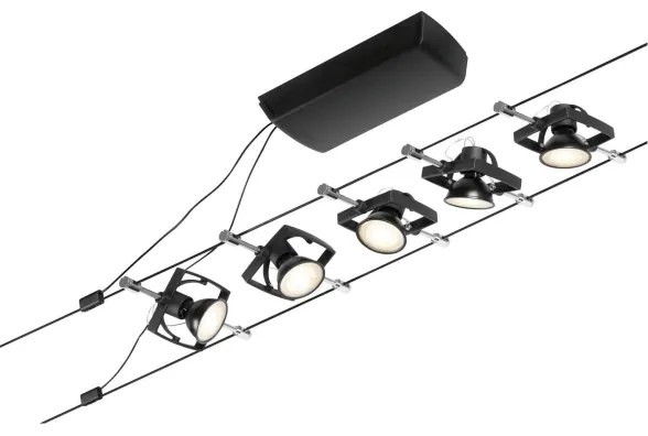 Paulmann 94434 - 5x GU5,3/10W MAC spotlámpa 230V fekete készlet