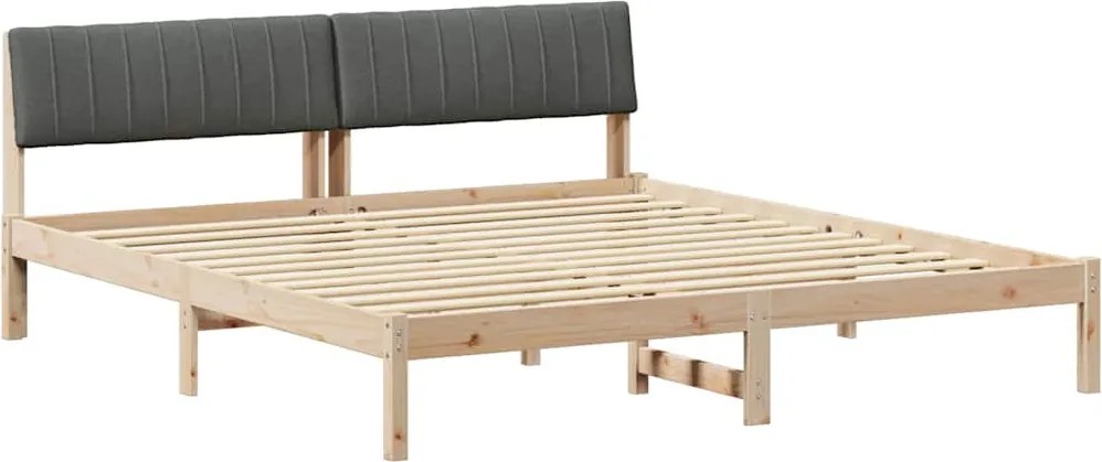 vidaXL Ágykeret barna és sötétszürke 180 x 200 cm Tömör fenyőfa