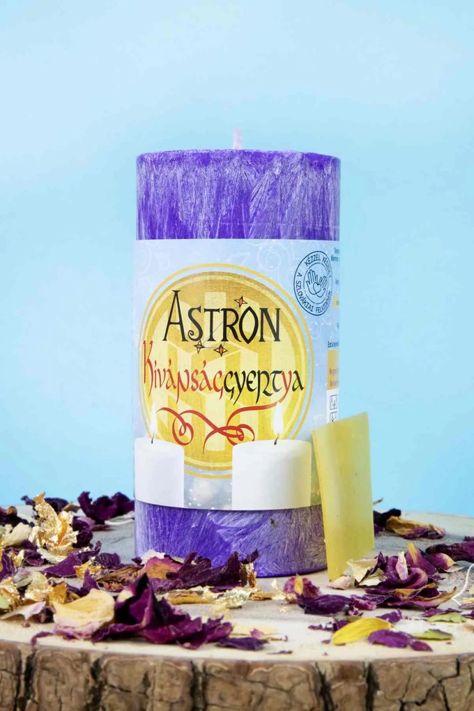 Astron Kívánsággyertya - Henger 11 cm - lila (F1)