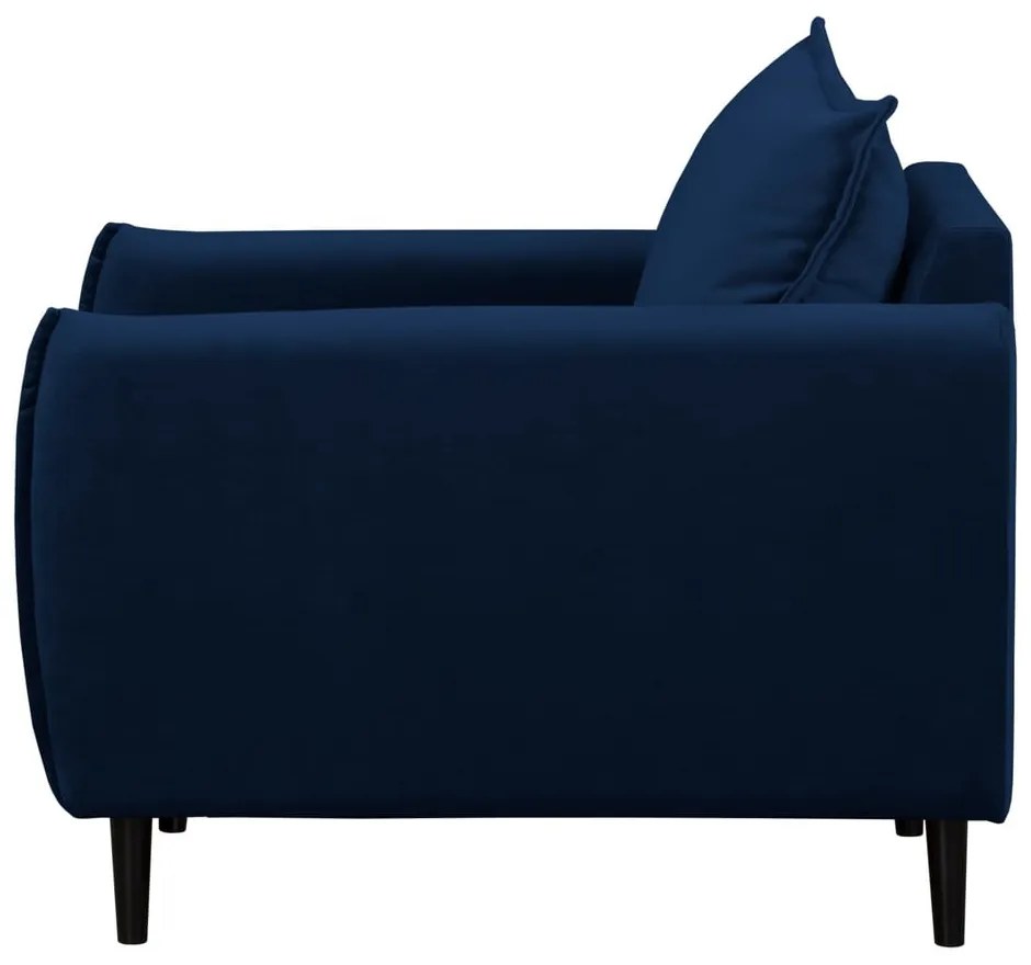 Sötétkék bársony fotel Juli – Ropez
