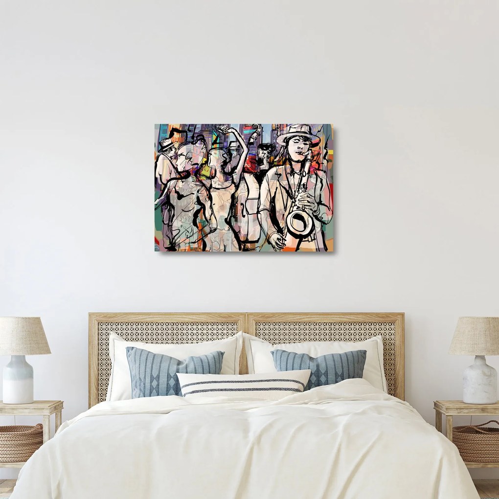 Kép - Jazz éjszaka (üvegen) (70x50 cm)
