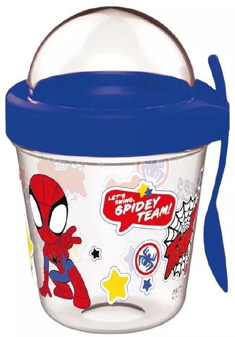 Pókember Spidey pohár snack tartó fedéllel és kanállal 350 ml