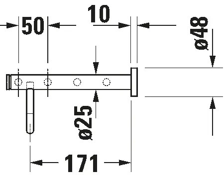 Duravit 99251000 - Fali törölközőtartó D-CODE 65 cm fényes króm