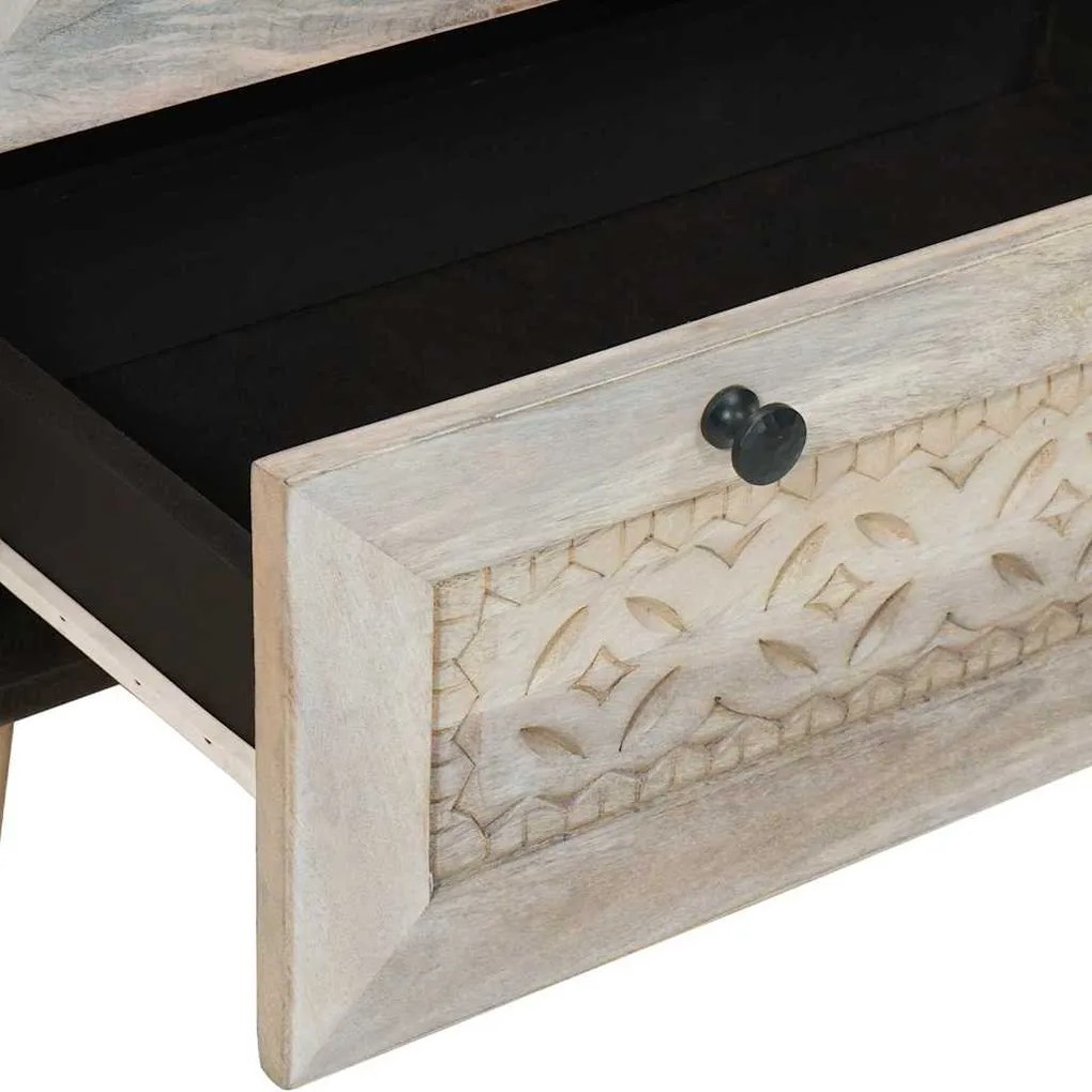 Széf 2 pcs Fehér 60 x 33 x 75 cm tömör mangófa
