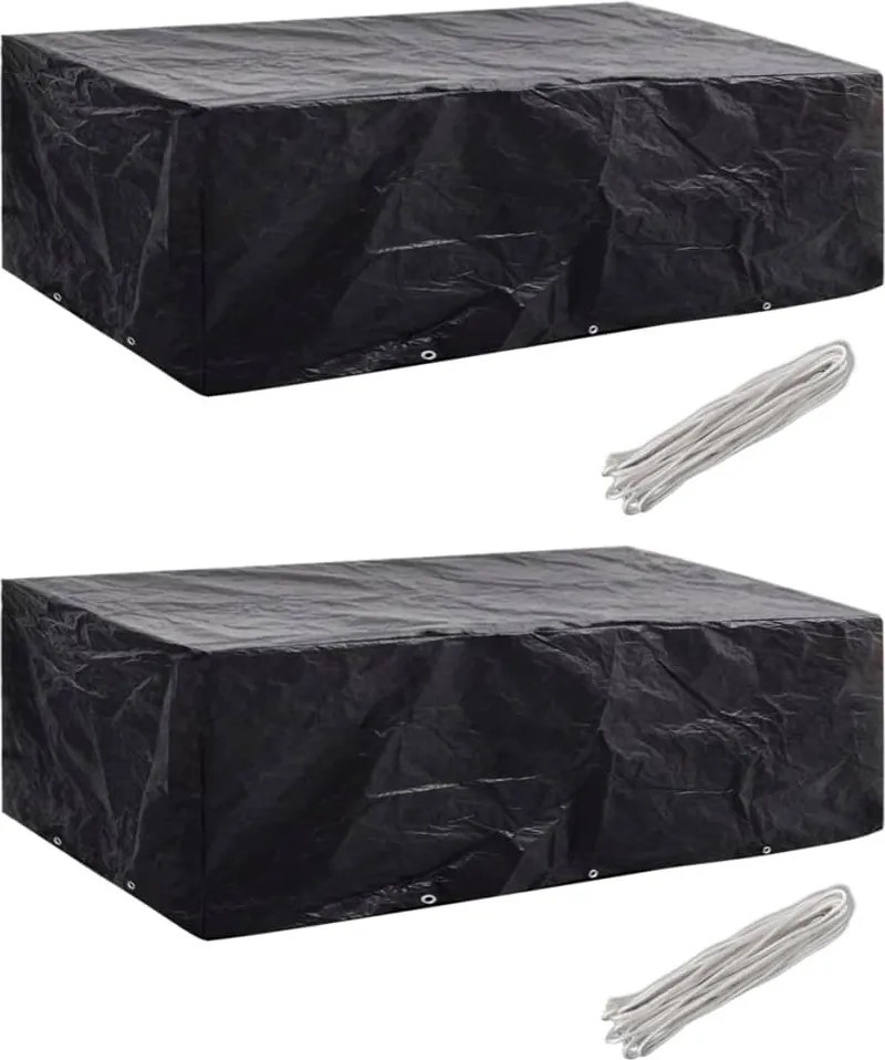 vidaXL 2 db 8 személyes polyrattan szett huzat 10 lyukkal 300 x 140 cm
