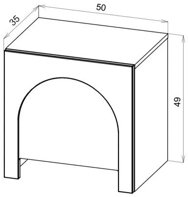 Éjjeliszekrény NIO kasmír/bézs
