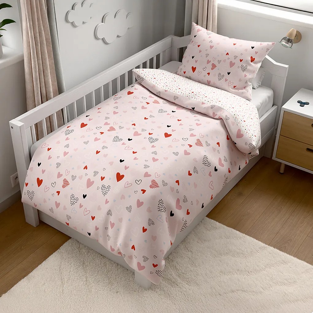 Pamut ágyneműhuzat kiságyhoz LOVITA pink Ágyneműhuzat mérete: 45 x 65 cm | 90 x 135 cm