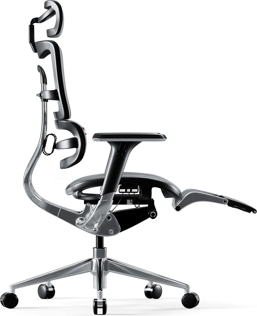 Ergonomikus irodai szék lábtartóval Normal Size, fekete-szürke: Diablo V-Master