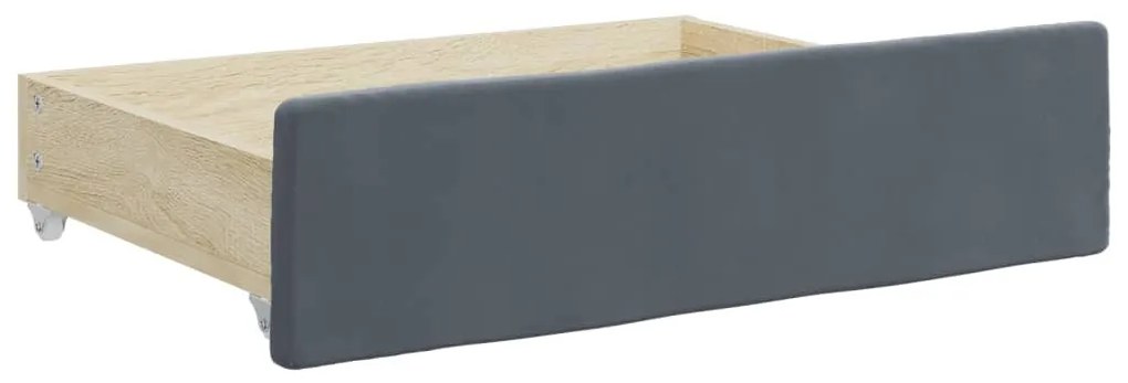 sötétszürke kihúzható bársony heverő 90 x 200 cm