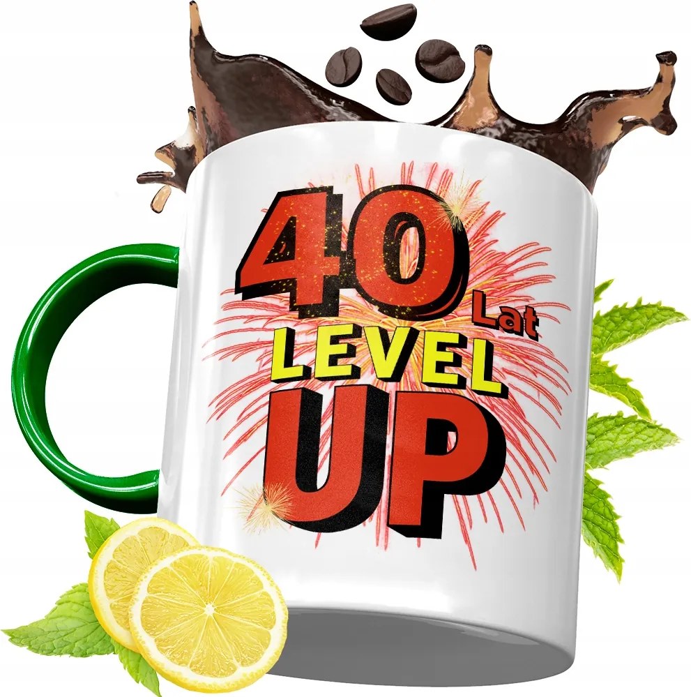 Zöld Bögre 40 40STE 40-ES Születésnapra Ajándék fényképes nyomattal