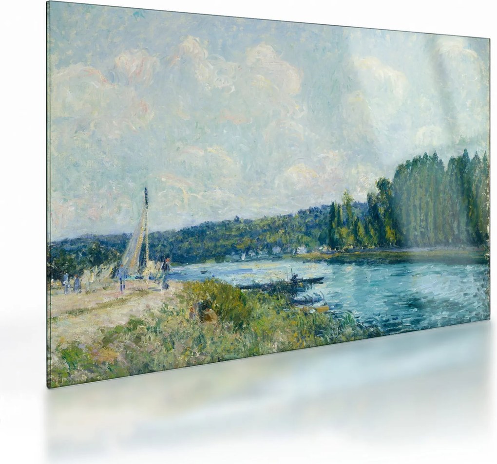 Üveg kép - Alfred Sisley, The Banks of the Oise, reprodukciók (70x50 cm)