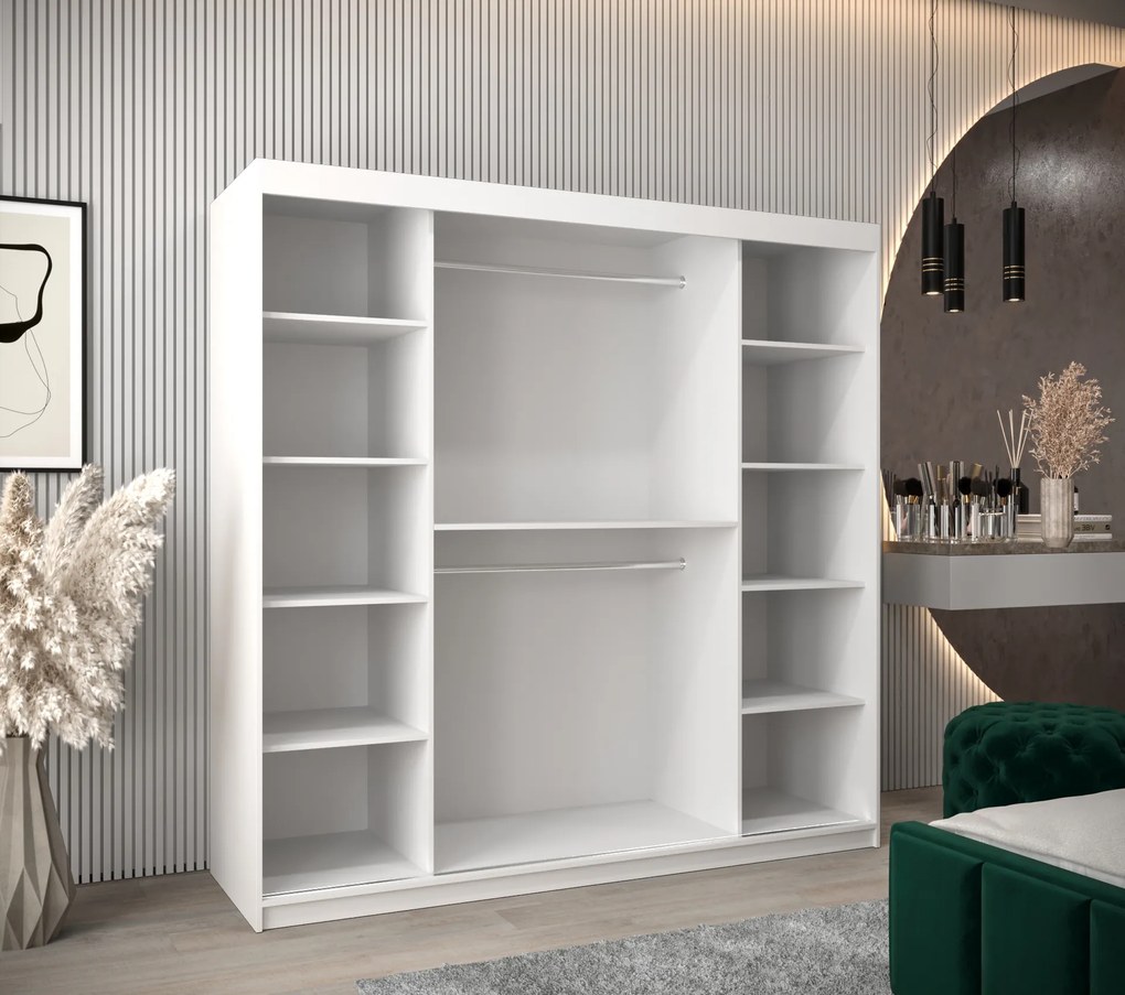 Ruhásszekrény 250 cm Verika 4 250 (fehér + fekete). 1064319