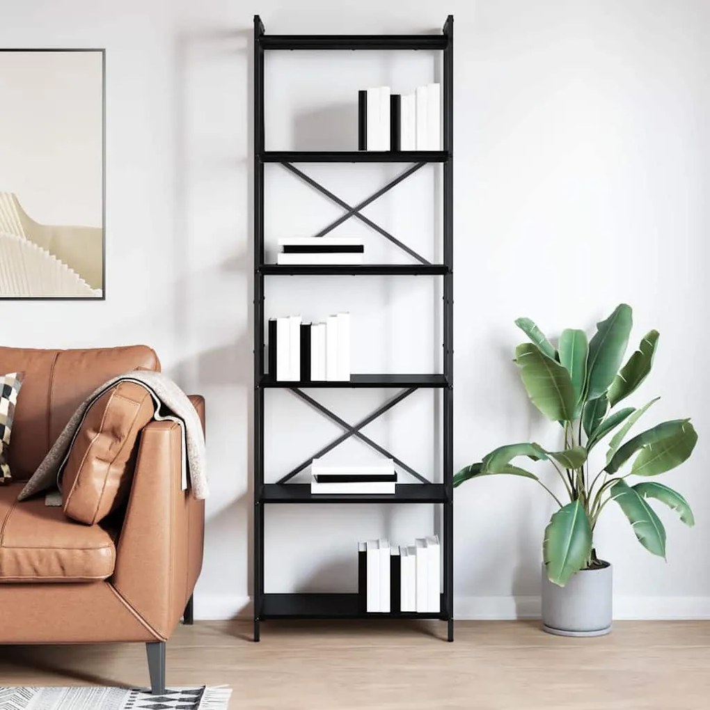 Könyvszekrény Musta tammi 60 x 30 x 188 cm Faanyag