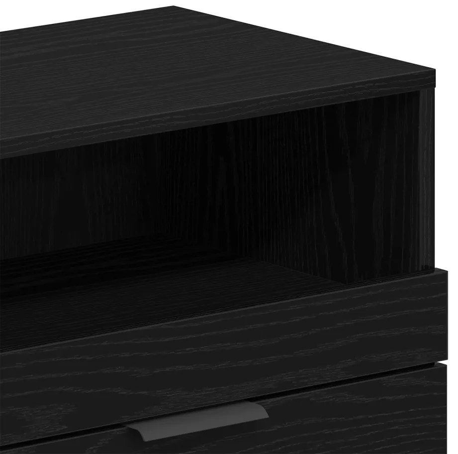 TV Szekrény Fekete Tölgy 150x33,5x45 cm Műgyanta