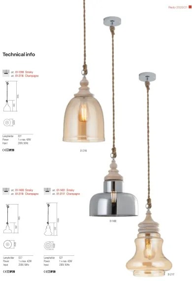 Redo 01-1399 - Függesztékes csillár KASHI 1xE27/42W/230V