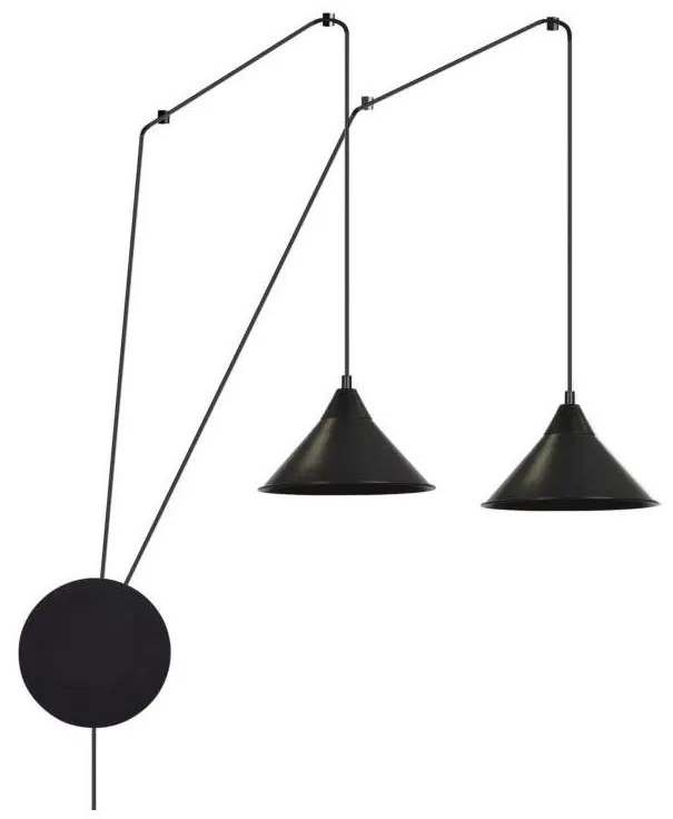 Csillár zsinóron ABRAMO 2xE27/15W/230V fekete