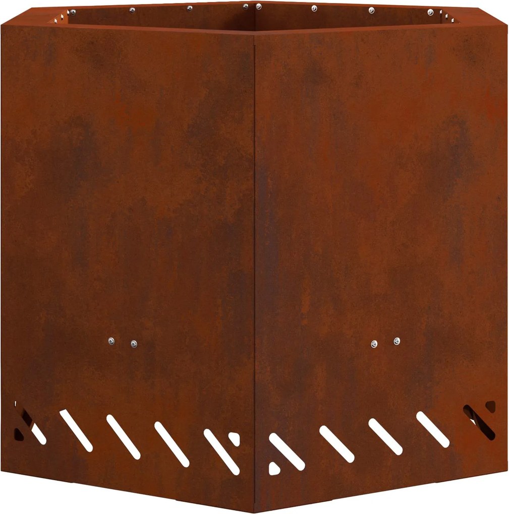 vidaXL Füstmentes Tűzhely Barna 58 x 58 x 51 cm Időjárásálló acél