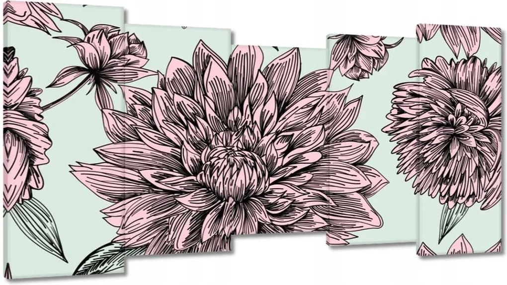 Vászonkép 150x80 Púderrózsaszín Virág