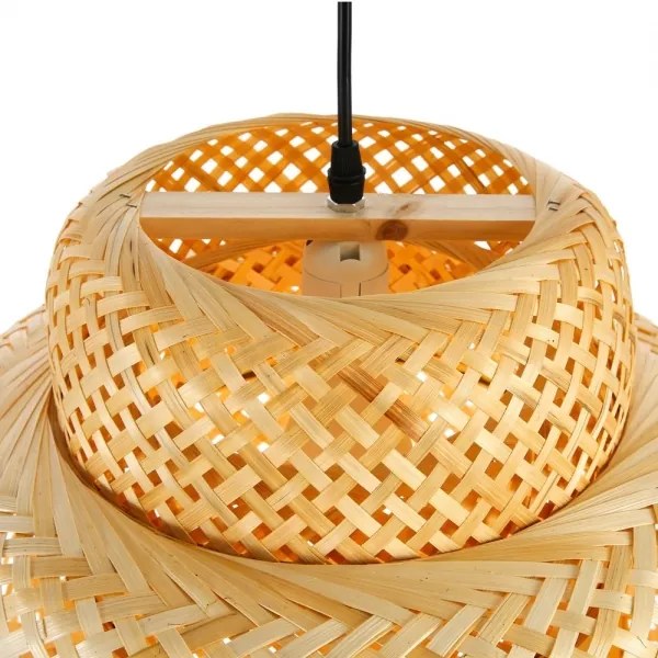 Immax 08267L - Csillár zsinóron HILO 1xE27/40W/230V átm. 38 cm bambusz